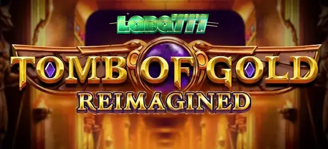 Tampilan visual makam kuno penuh emas dalam permainan slot Tomb of Gold Reimagined